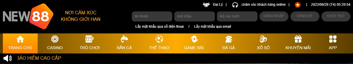 Điền thông tin đăng nhập trên thanh menu Điền thông tin đăng nhập
